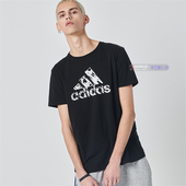 Adidas阿迪达斯男女情侣LOGOT恤透气打底衫 休闲运动短袖 上衣Tee夏