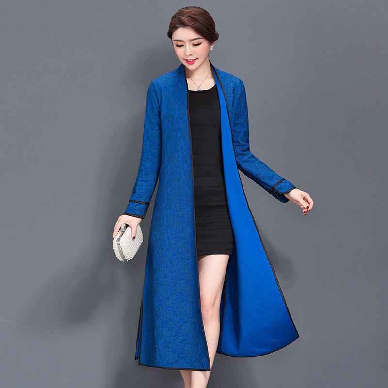 春秋蕾丝风衣女中长款过膝外套气质韩版长袖开衫外套披肩外搭披风