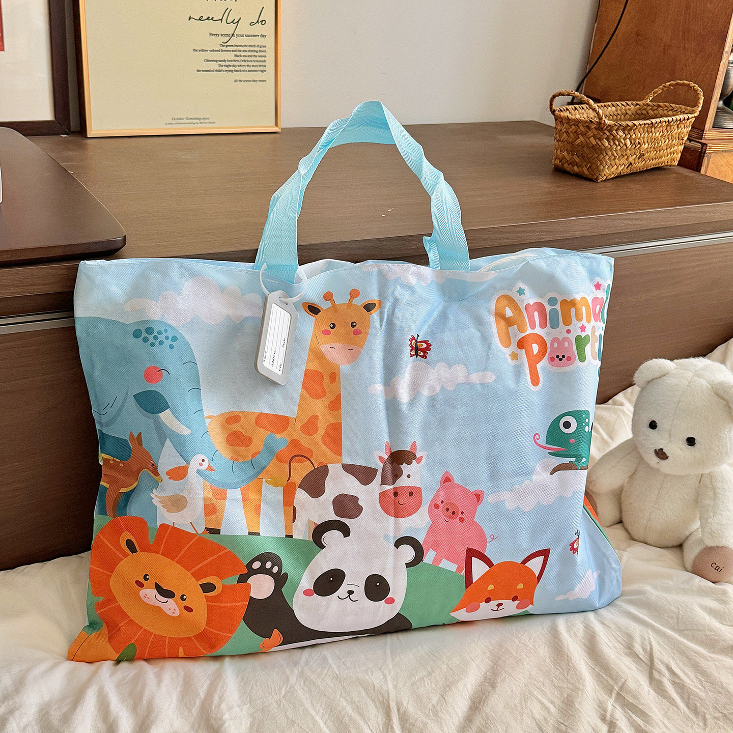 可爱幼儿园被子收纳袋儿童学生入园装棉被牛津布行李袋被褥包防潮,收纳整理,被子防尘袋,淘宝优惠券,粉丝福利购,淘宝优惠卷