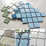 Ретро -лампа -керамический мозаичный телевизор, фон стена ванная комната кофейная сеть красная магазин плитка туалетная стойка бара