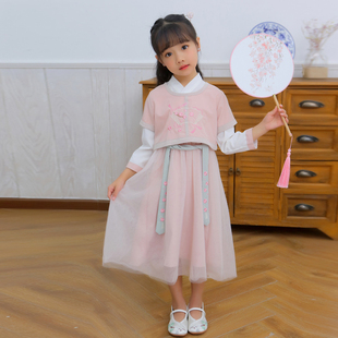 金锁汉服女童春秋装抖音超仙女公主中国风儿童马面裙夏季改良襦裙