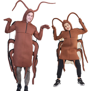 万圣节舞会恶魔演出动物蟑螂连体扮演服装尾牙节派对道具表演服装