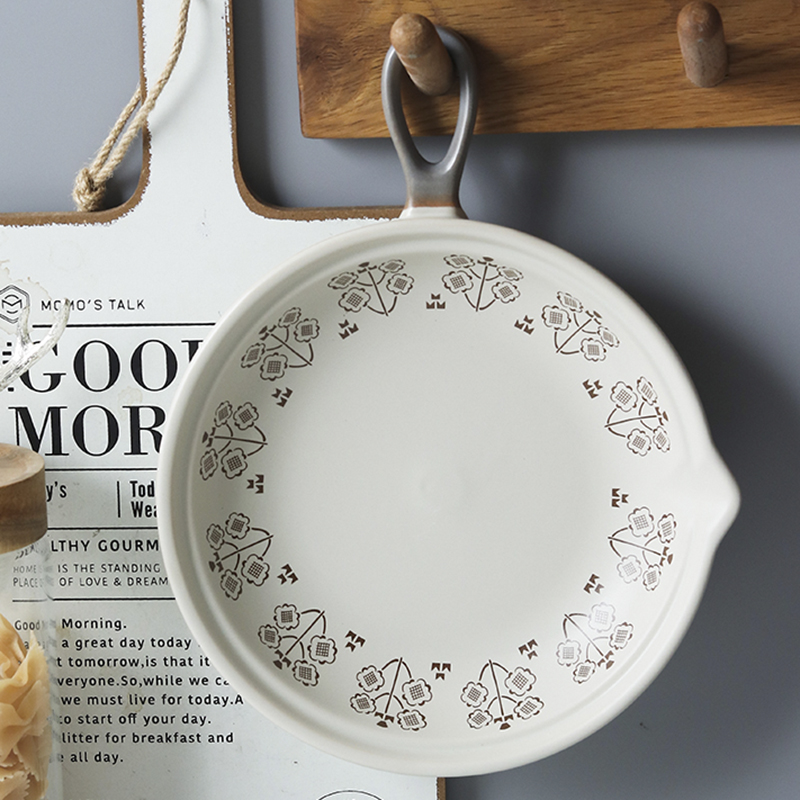 出口日本陶土锅北欧可明火单柄锅