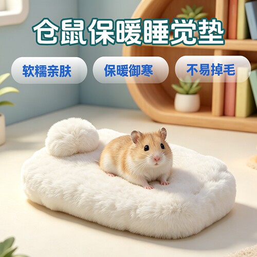仓鼠棉垫子加绒取暖神器金丝熊花枝鼠专用冬季保暖用品小宠深睡窝