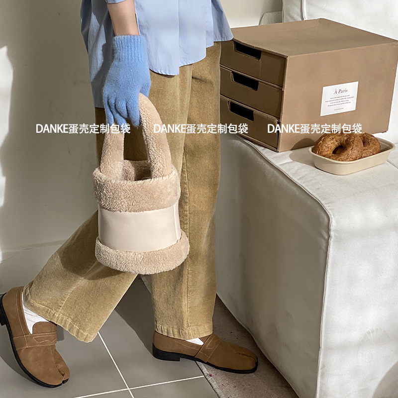 韩国东大门ins风仿羊羔毛毛绒包