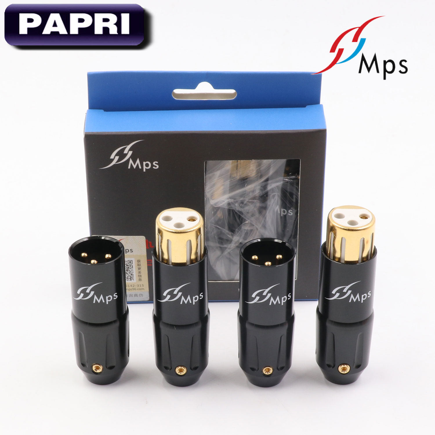 台湾MPS原装进口纯铜镀金卡农头XLR平衡线三芯DIY卡侬头母/公插头