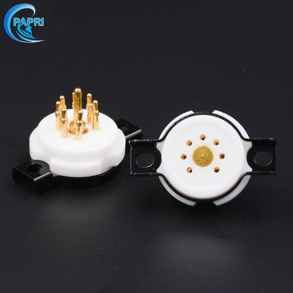 PAPRI小7脚电子管座特氟龙铍铜镀金七脚插座用于6J1 6Z4 6X4 EF90