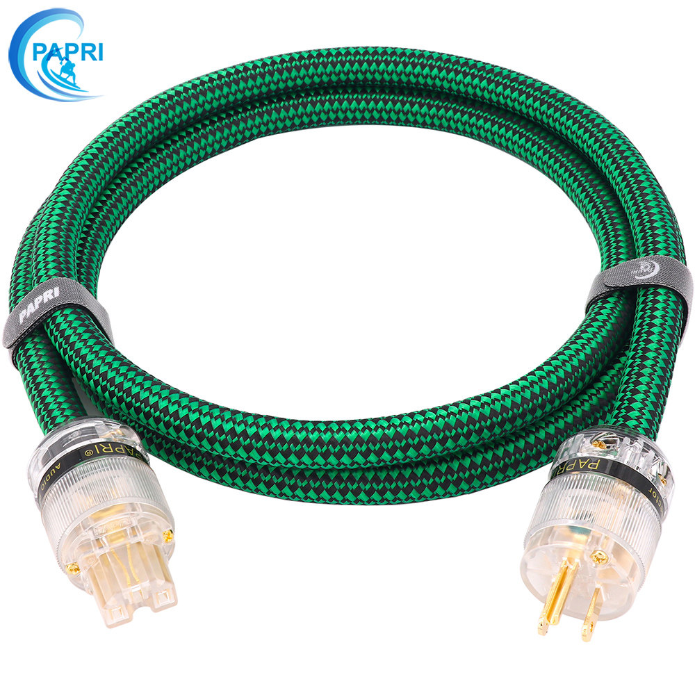 PAPRI派普瑞6N无氧铜加镀银丝国美欧标发烧电源线功放音响升级线