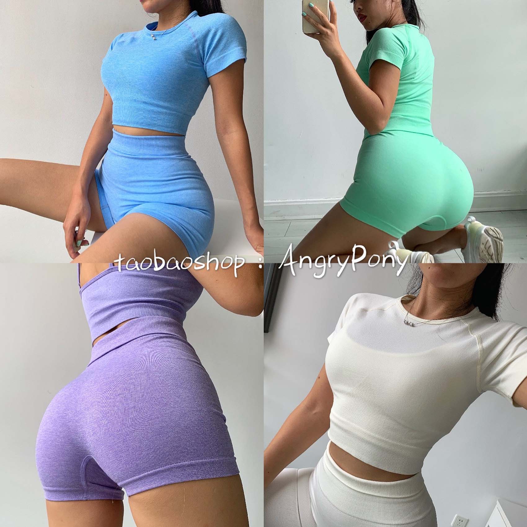 angrypony高腰短裤速干健身服