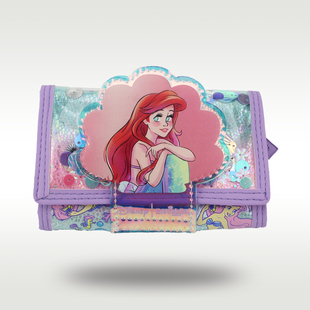 澳洲smiggle钱包儿童可爱卡通艾莉儿美人鱼三折大容量钱包女孩
