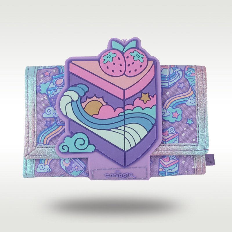 澳洲smiggle钱包儿童可爱卡通紫色冰淇淋三折大容量钱包女孩,模玩/动漫/周边/娃圈三坑/桌游,动漫背包/钱包/箱包,淘宝优惠券,粉丝福利购,淘宝优惠卷