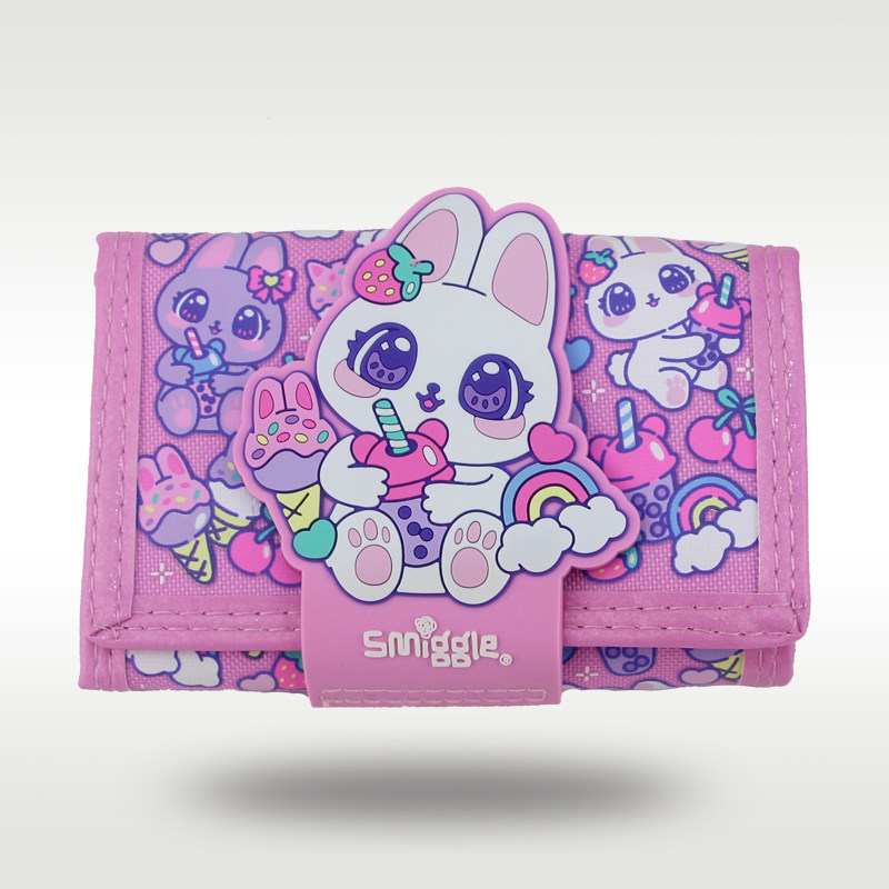 澳洲smiggle钱包儿童可爱卡通糖果兔三折大容量钱包女孩