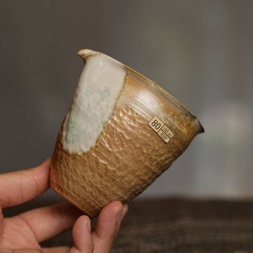 80号 纯手工柴烧  中白泥 公道杯 容量约165ml 景德镇纯柴烧陶瓷