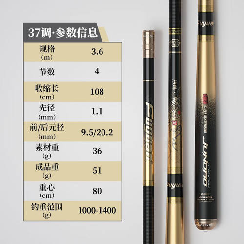 富源百川富源百川君道钓鱼竿手杆超轻超硬超细碳素台钓竿野钓小综