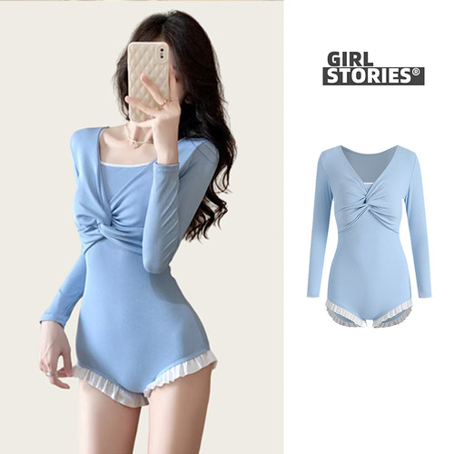 两件套女三角连体泳衣