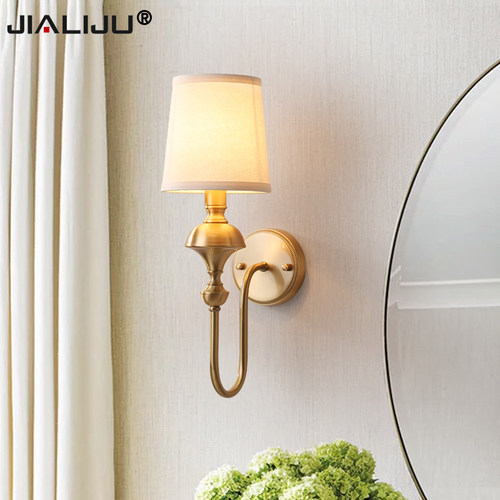 简欧全铜美式背景墙床头过道壁灯