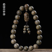 阿根廷绿檀佛珠车挂手持雕刻貔貅吊坠复古文玩念珠盘玩名族风