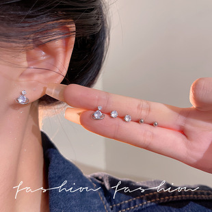 小行星锆石精致耳钉套装女日韩新款轻奢耳环感百搭独特耳饰品