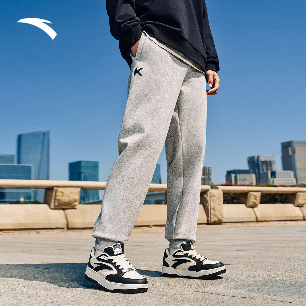 安踏KT针织运动裤男秋季新款透气篮球卫裤潮流百搭休闲长裤男裤子