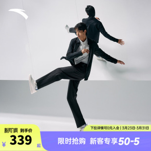 安踏大师腰型动裤丨舒乐男士春季新款商务休闲运动长裤152617503N