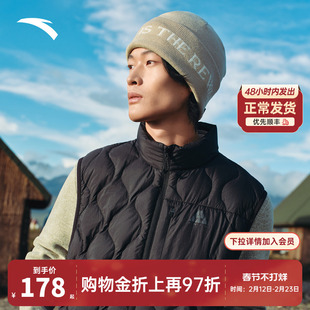 安踏羽绒马甲丨立领短款外套男装冬季新款黑色棉服夹克外套