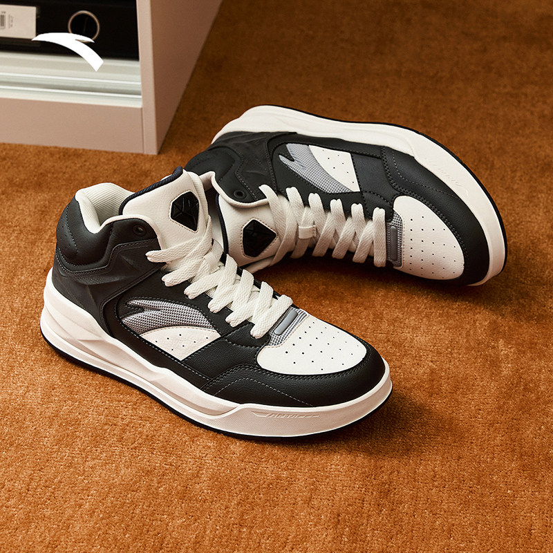 安踏4克拉丨高帮板鞋男冬季新款复古经典增高男鞋皮面运动鞋,运动鞋new,板鞋,淘宝优惠券,粉丝福利购,淘宝优惠卷