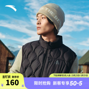 安踏羽绒马甲丨立领短款外套男装春季新款黑色棉服夹克外套