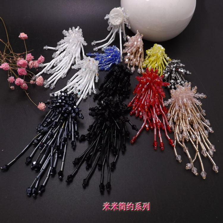 新时尚特色手工水晶状条diy长靴皮鞋宝石鞋花鞋饰品牌女鞋配饰