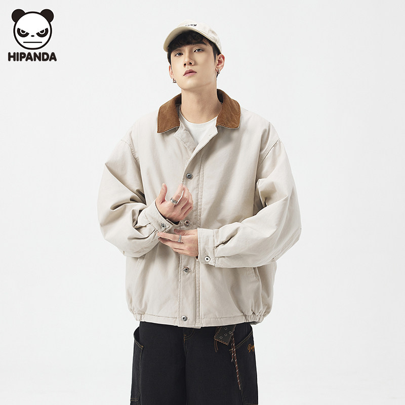 Hi Panda日系撞色翻领工装棉服男生冬季新款宽松百搭美式保暖外套,男装,棉衣,淘宝优惠券,粉丝福利购,淘宝优惠卷