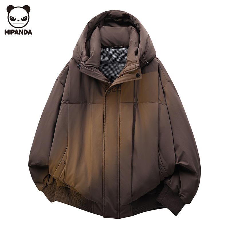 Hi Panda保暖鸭绒连帽羽绒服男生冬季新款潮牌防风加厚休闲外套潮