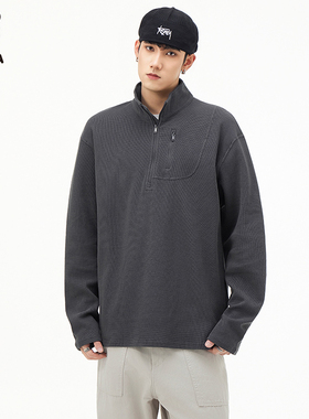 Hi Pandan美式半拉链立领卫衣男生秋冬新款高街宽松休闲百搭上衣