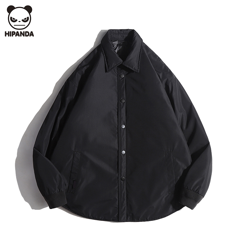 Hi Panda加厚保暖鸭绒羽绒服男生冬季新款美式潮牌宽松翻领外套潮