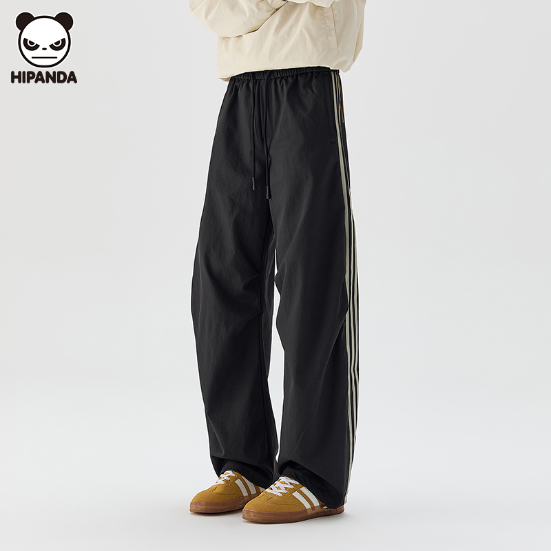 Hi Panda美式高街条纹休闲裤男生秋冬新款潮流百搭宽松垂感直筒裤