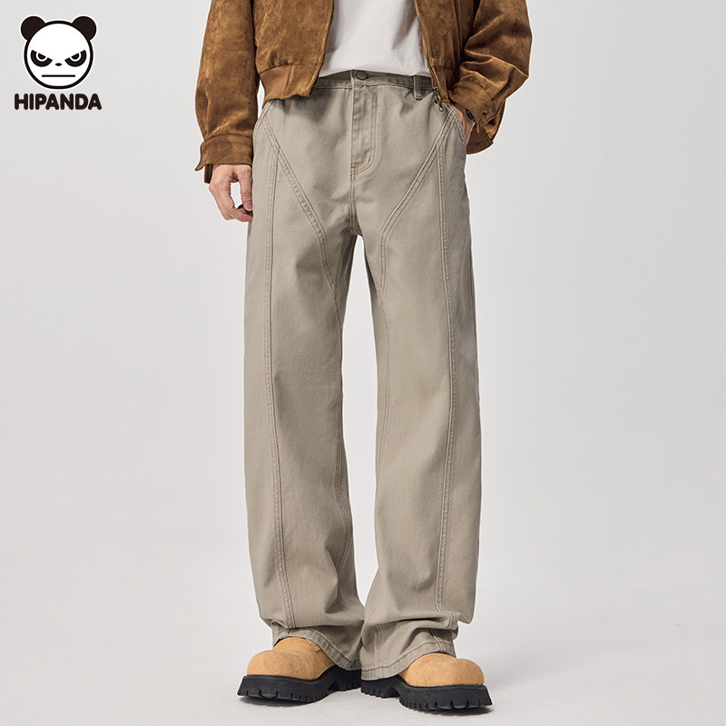 Hi Panda复古宽松牛仔裤男士春秋季新款美式高街直筒百搭休闲裤子,男装,牛仔裤,淘宝优惠券,粉丝福利购,淘宝优惠卷