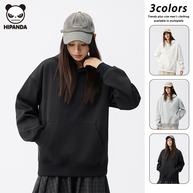 Hi Panda可机洗鹅绒卫衣男生冬季新款加厚保暖连帽羽绒外套上衣