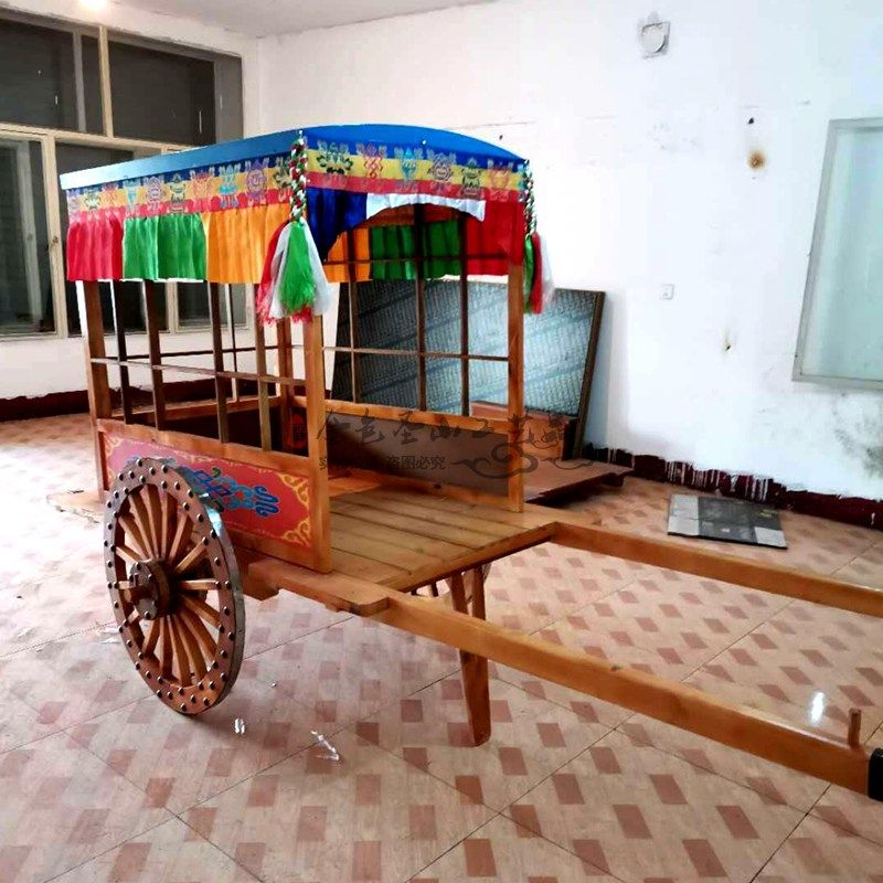蒙古族特色勒勒车大马车蒙古包酒店旅游区装饰品复古马车大皮车