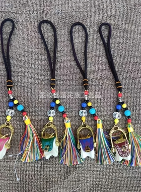 蒙古挂件多彩马鞍子羊拐挂件