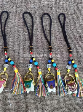 蒙古挂件多彩马鞍子羊拐挂件