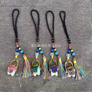 蒙古挂件多彩马鞍子羊拐筋羊嘎啦亥车挂件内蒙古工艺品纪念品流苏