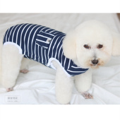 潮查利家狗狗春夏薄款 条纹包肚背心泰迪比熊雪纳瑞犬19护肚纯棉衣