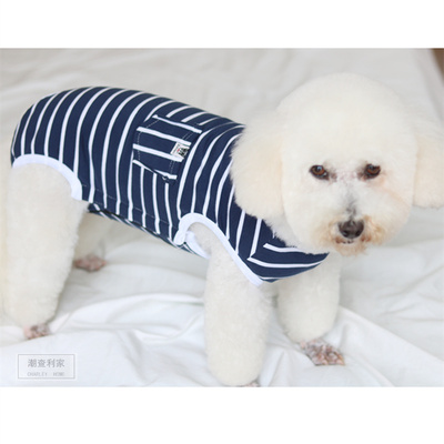 潮查利家狗狗春夏薄款条纹包肚