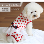 潮查利19宠物春夏薄款 包肚四脚背心公主裙子泰迪比熊博美护肚术后