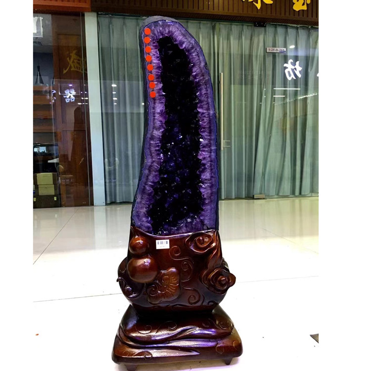 天然紫晶洞紫晶原石玛瑙聚宝盆紫晶块钱袋子紫水晶洞家居摆件