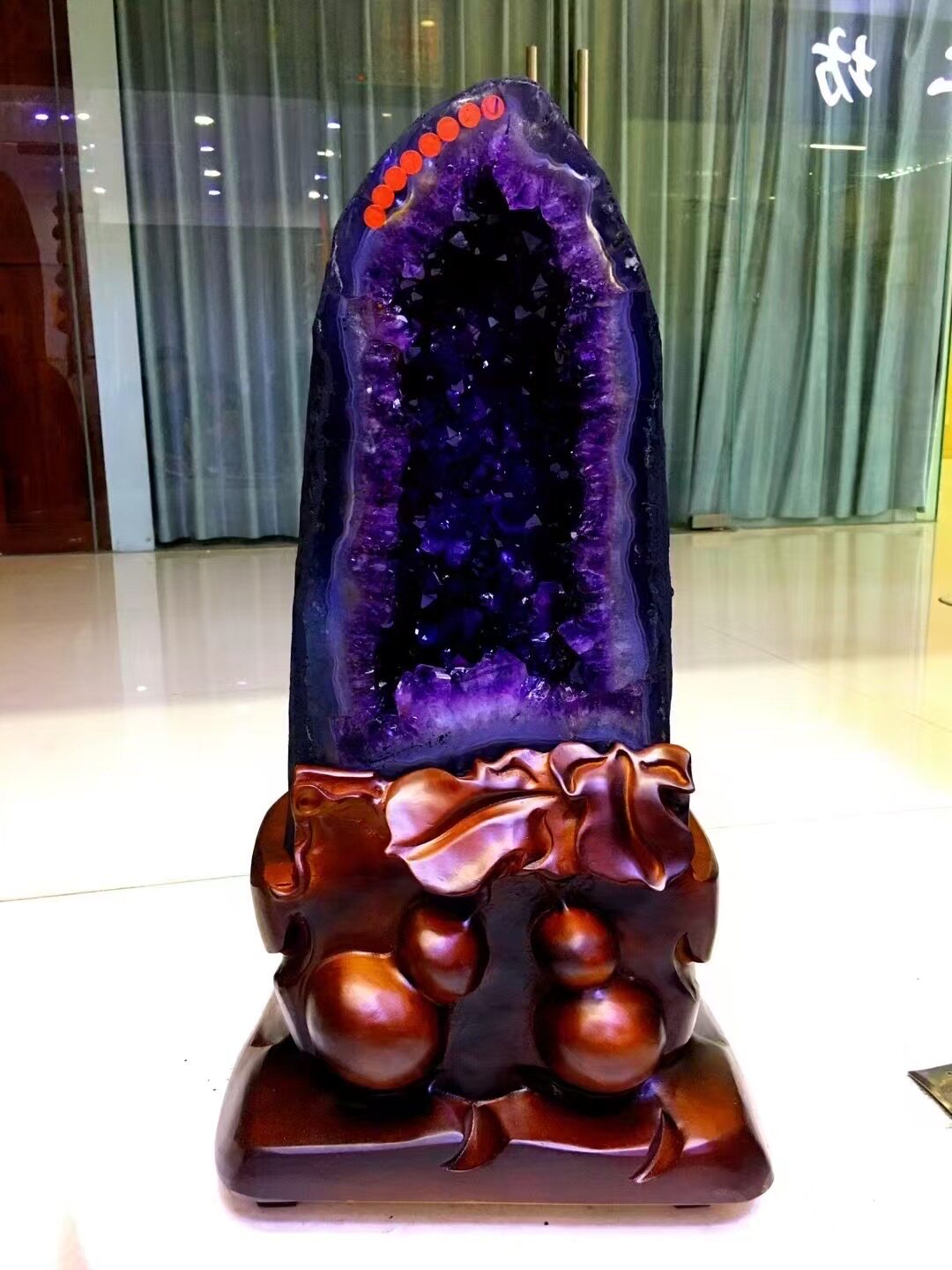 天然紫水晶洞摆件巴西乌拉圭钱袋子恐龙蛋原石摆件办公室家居开业