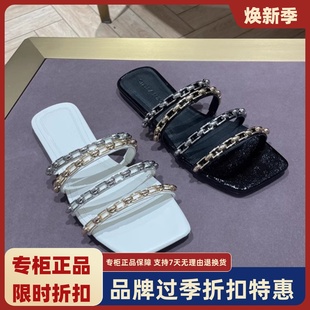 LUNA露娜露趾夏季 一字凉拖女SL120170 配裙高颜值拖鞋 链条外穿时尚