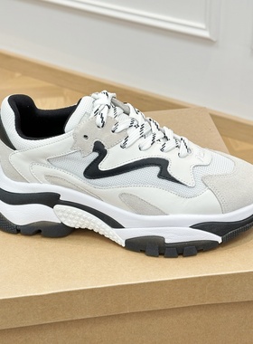 ASH男鞋厚底增高拼色网孔透气轻便老爹鞋休闲跑步鞋AP140L40011