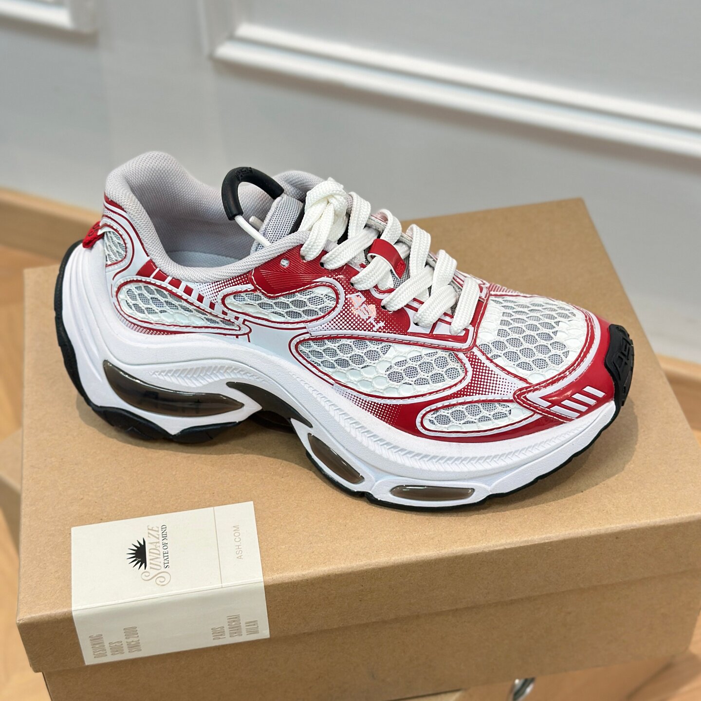 ASH女鞋撞色透气增高休闲鞋运动鞋气垫厚底复古老爹鞋AP140B40001