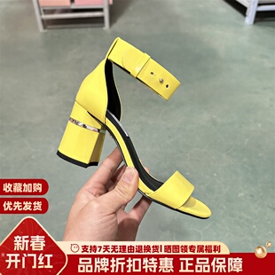 LR春夏一字带显瘦粗跟配裙子仙女凉鞋 LJ251L11023 露趾高跟女鞋