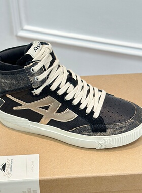ASH复古做旧脏脏鞋透气系带时尚高帮板鞋女休闲运动鞋AO140K40004
