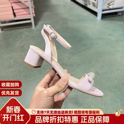 夏季满钻蝴蝶结一字带后空女鞋